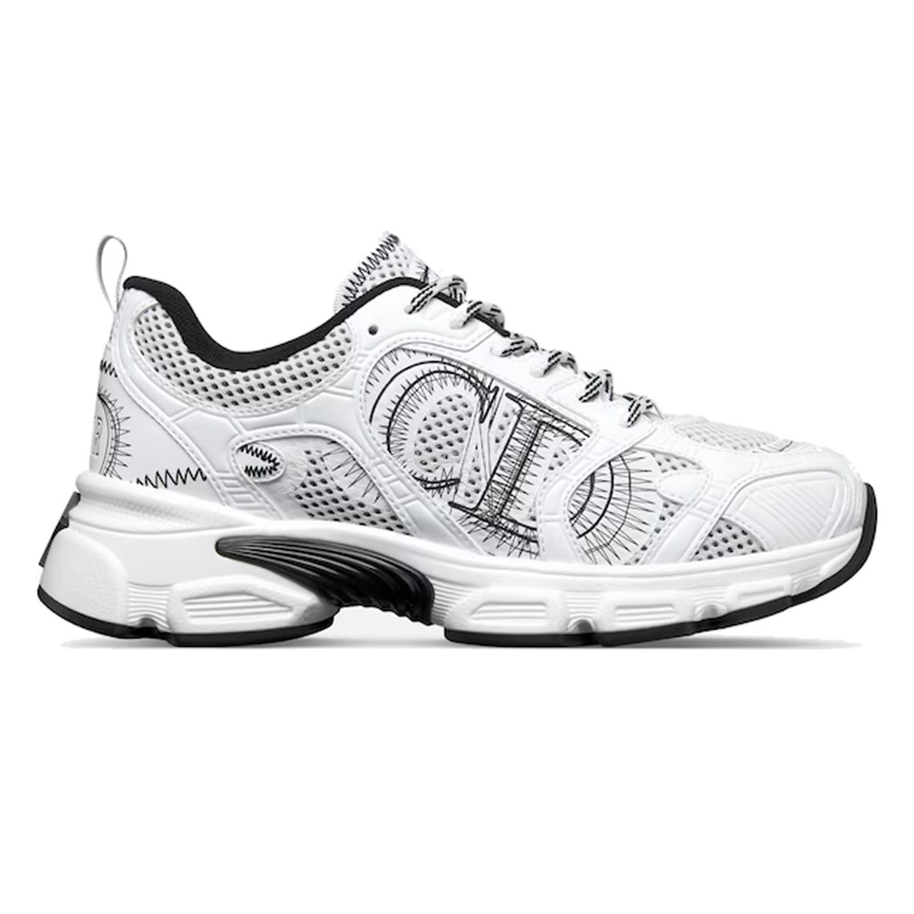 Dior Chrono Sports Shoes With Mesh Fabric And Faux Leather Trim (10) - newkick.cc